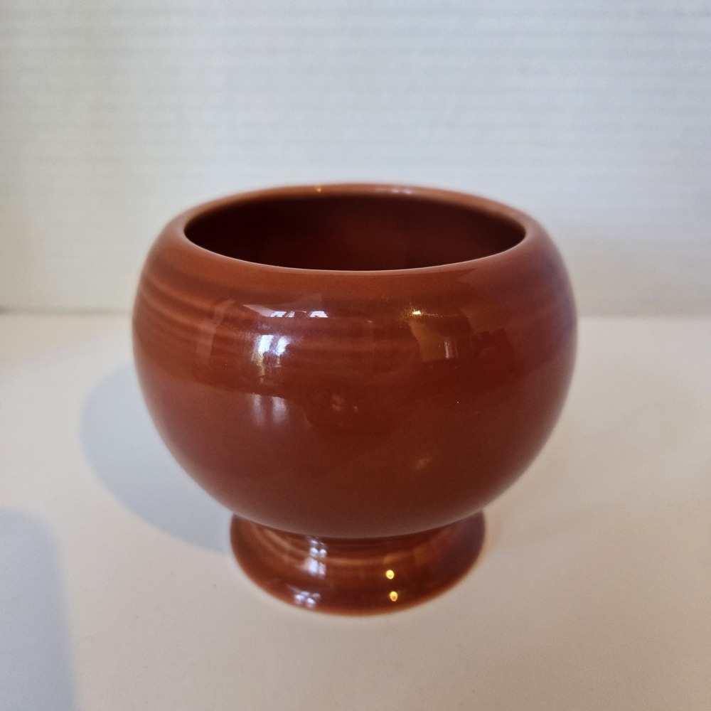 Vintage HLC‎ USA Fiesta ware Covered Missing Lid Sugar Bowl PAPRIKA Burnt Orange